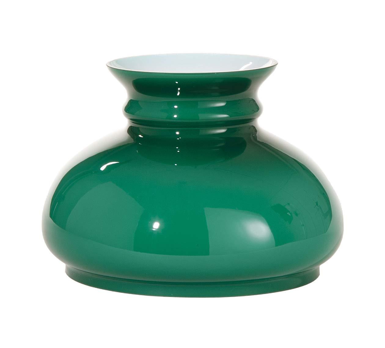 B&P Lamp B&P Lamp® Green Over White Opal Cased Glass 7 Inch Fitter Student Style Lamp Shade
