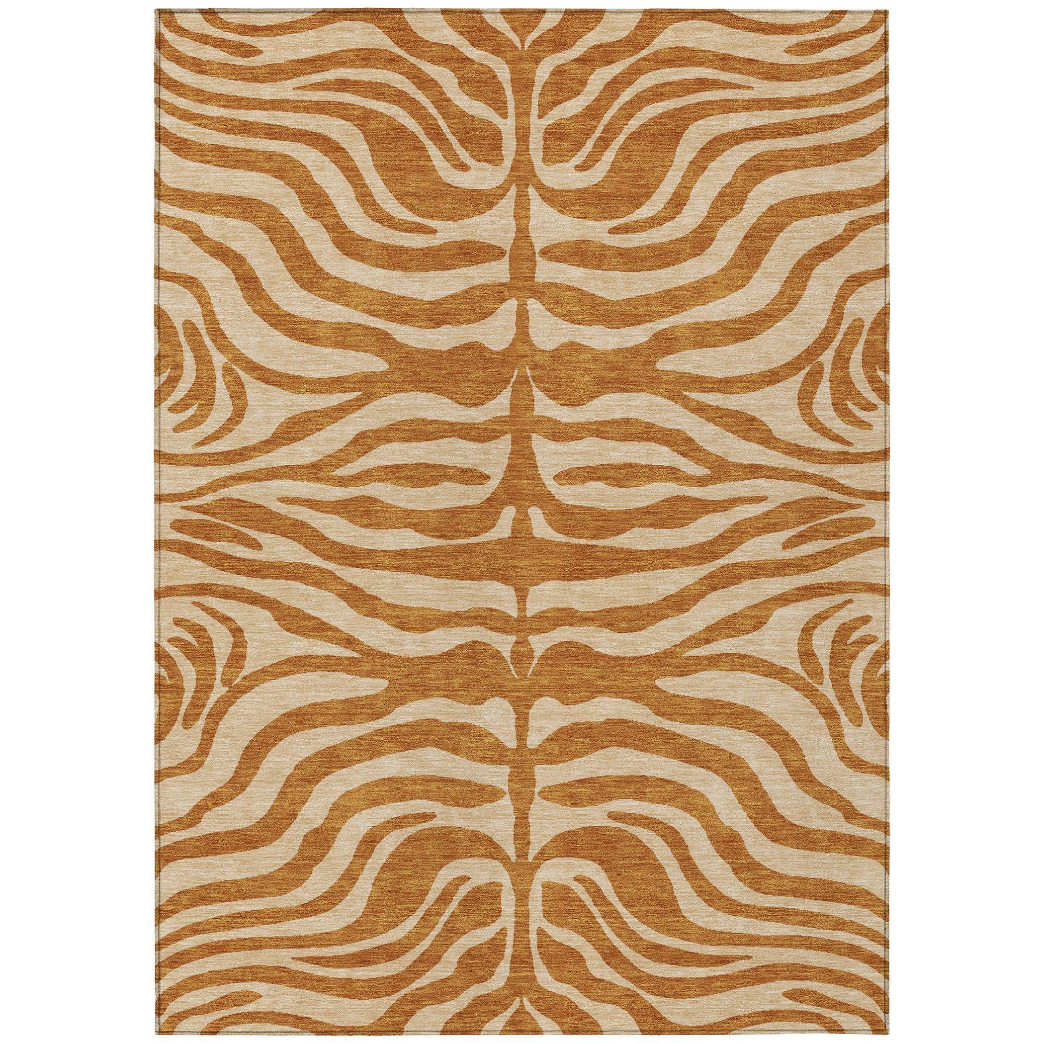 Addison Rugs Addison Rugs Chantille ACN1042 Orange 2'6" x 3'10" Indoor Outdoor Area Rug, Easy Clean, Machine Washable, Non Shedding, Bedroom, Entry, Living Room, Dining Room, Kitchen, Patio Rug