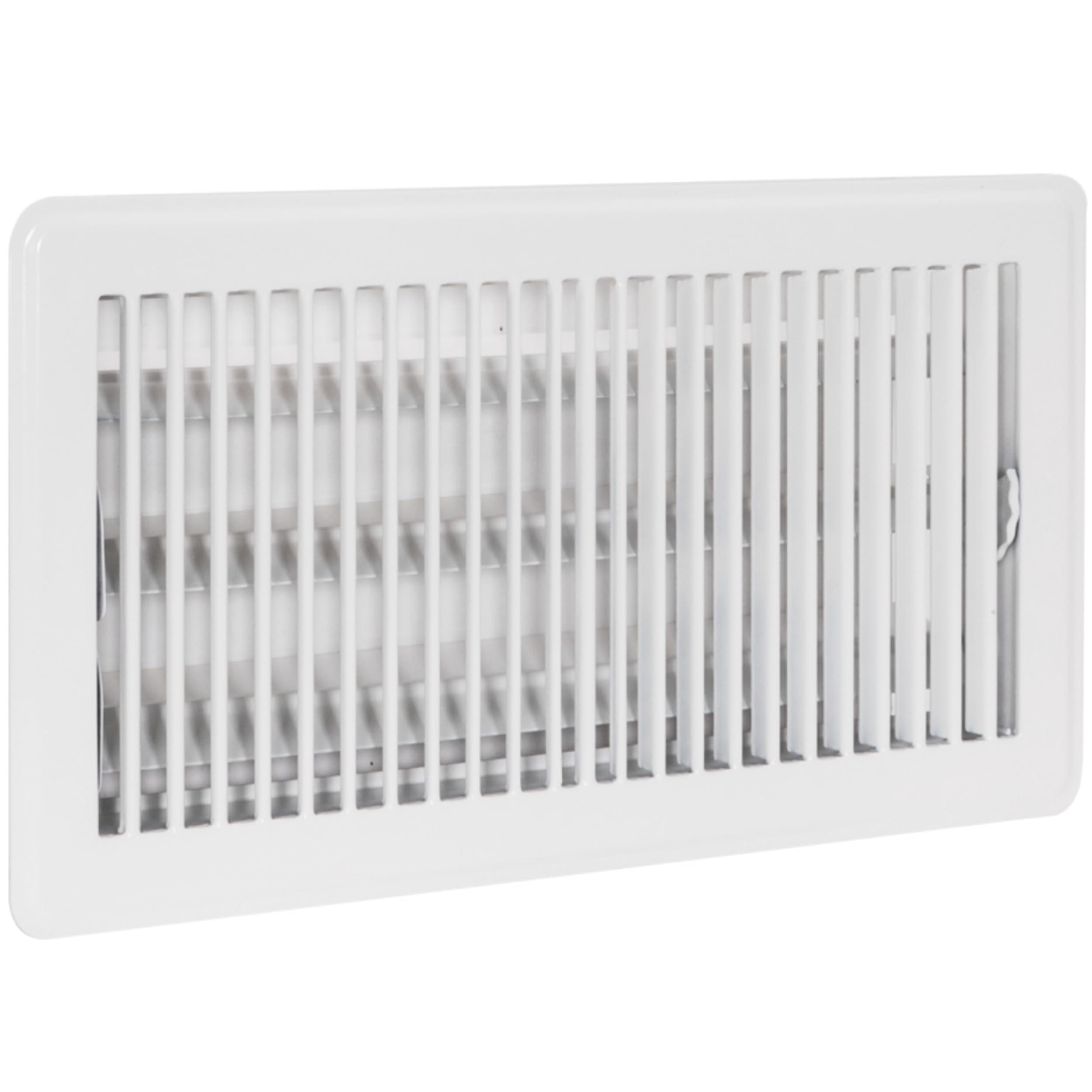 EZ-FLO EZ-FLO 6 x 12 Inch (Duct Opening) Floor Register Vent Cover, One-Way Ventilation Register Diffuser, Solid Steel HVAC Air Vent Cover, White, 61638