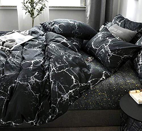 Pureant Pureant Black Marble Comforter Sets Twin Black and White Marble Bedding Comforters Cotton Women Men Modern Aesthetic Black Quilt Comforter Set Twin Size Abstract Black Marble Blankets Twin Bedding