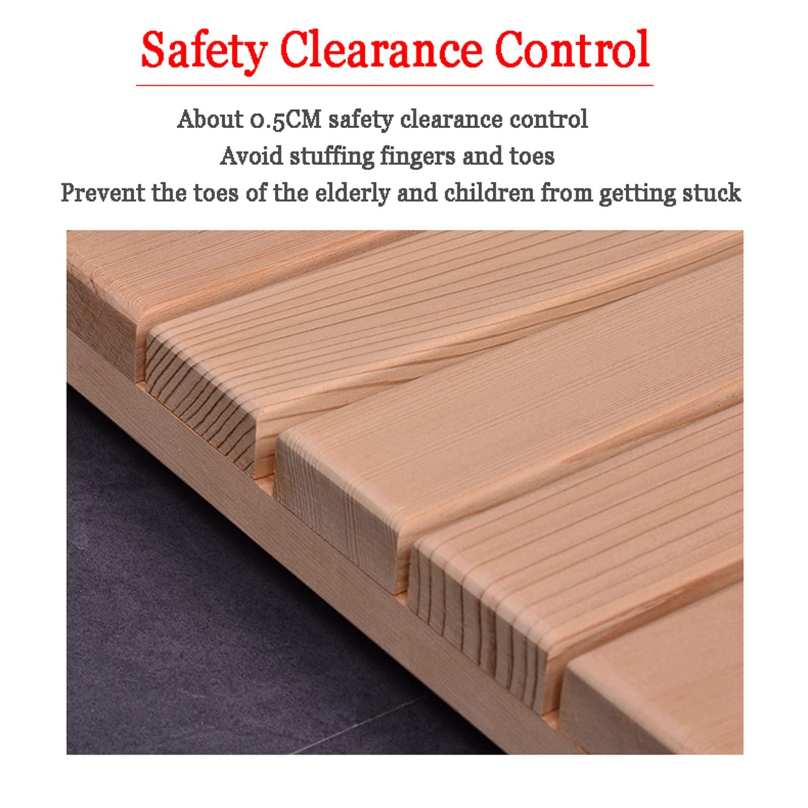 SUNMME Bamboo Wood Bath Mat, Sturdy Shower Mat,Wooden Bamboo Bath Shower Mat,Non-Slip Waterproof Large Bathroom Floor Mat for Indoor Outdoor,Easy Storage,Outdoor Shower Mat,75x120cm/30x47in