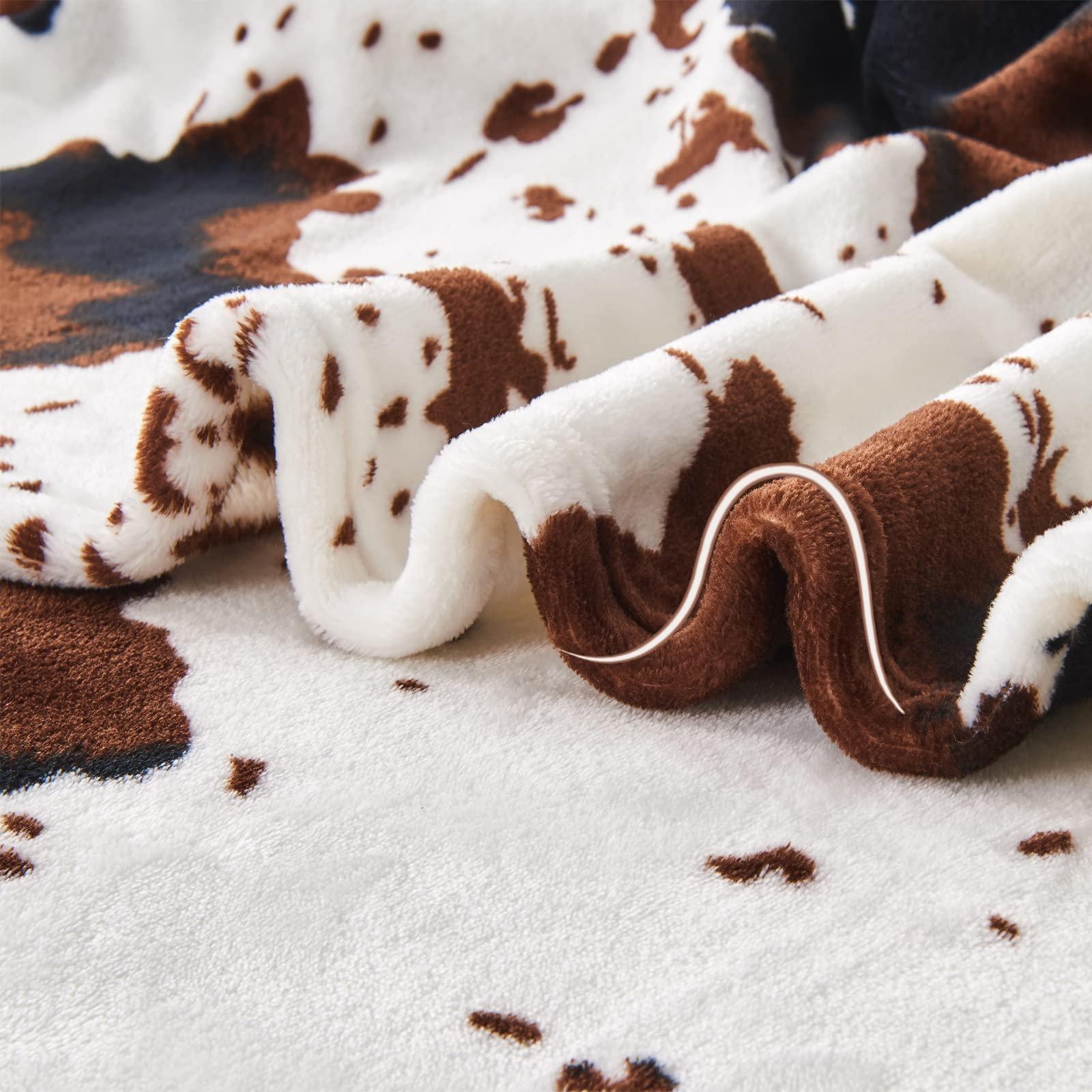 Edenleaf Soft Cow Print Blanket, Ultra Cozy Cow Throw Blanket for Couch Bed and Travel, Cow Decor Throw Blankets for All Seasons 50\"x60\"