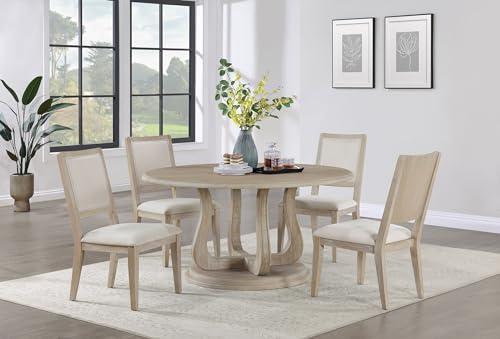 Coaster Home Furnishings Coaster Home Furnishings Trofello 5-Piece Round Dining Set White Washed