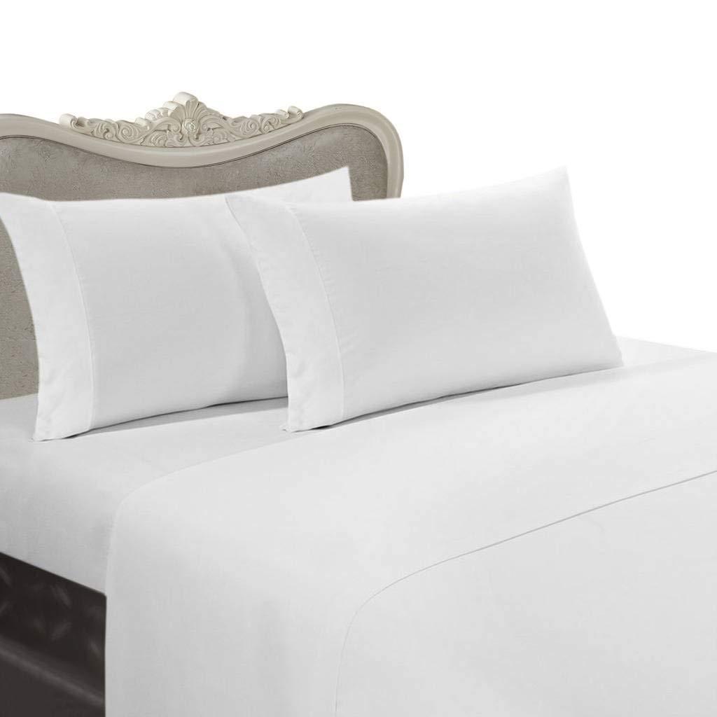My Favorite Linen Luxurious 1200-Thread-Count Egyptian Cotton 1200TC 4pc Bed Sheet Set, Full, White Solid 1200 TC