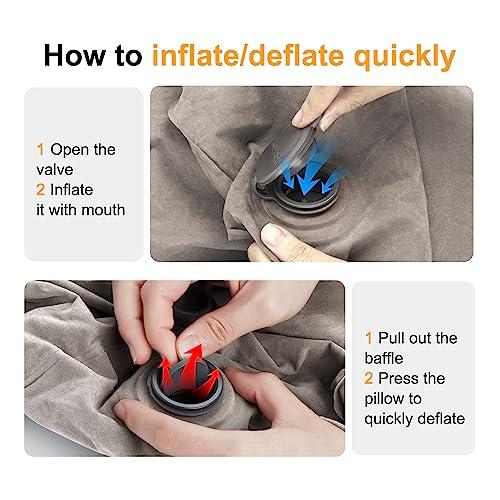 Maliton Inflatable Travel Foot Rest Pillow, Kids Airplane Bed, Adjustable Height Leg Pillow for Air Travel, Make a Flat Bed for Kids and Toddlers, Great for Airplane, Train, carGrey, 1 Pack