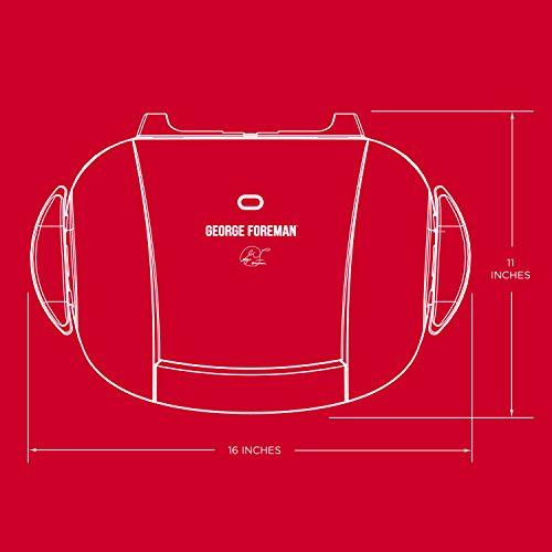 George Foreman George Foreman 5-Serving Removable Plate Electric Indoor Grill and Panini Press, Red, GRP0004R, 17.2 x 12.1 x 6.2 inches