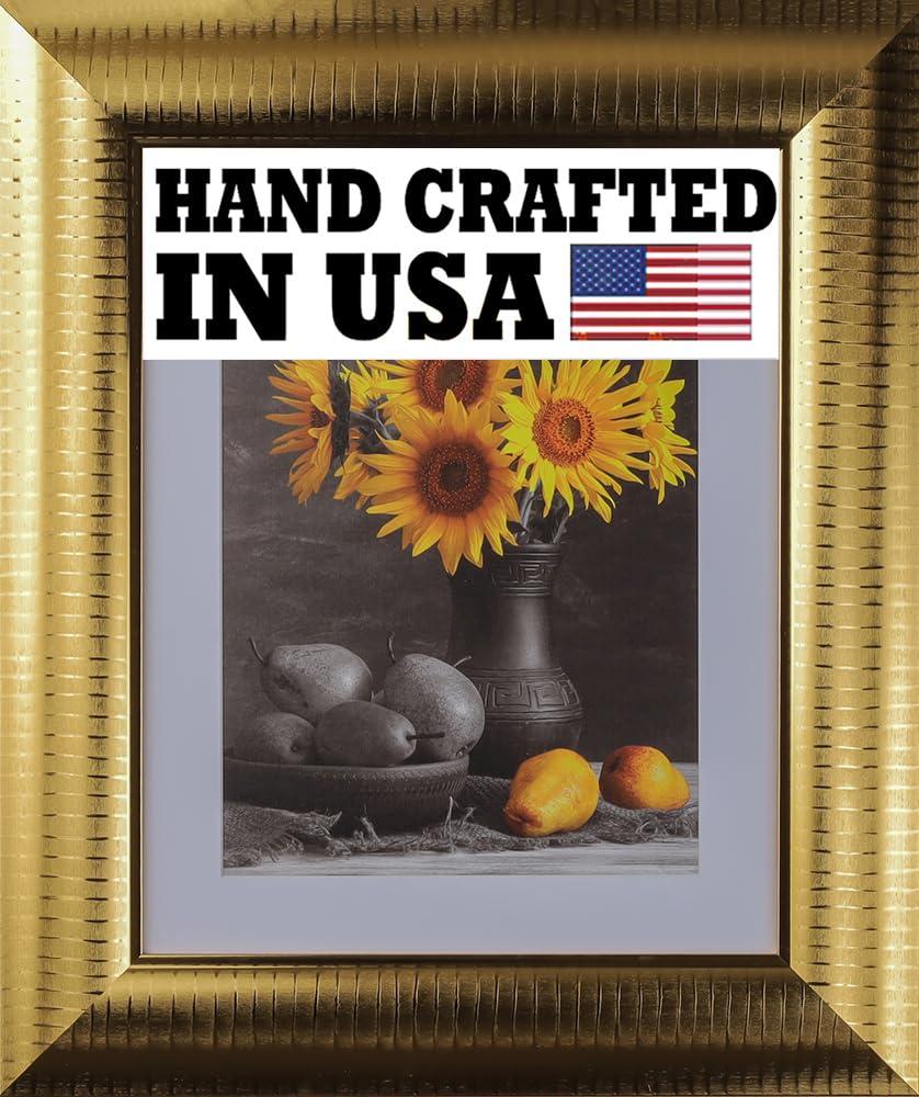 WHOLESALE ARTS AND FRAMES WHOLESALE ARTS AND FRAMES 3-5/8\" Polystyrene Millenial Modern Picture Frame 22x22 Metallic Gold by WholesaleArtsFrames-com 325 Series Made In USA