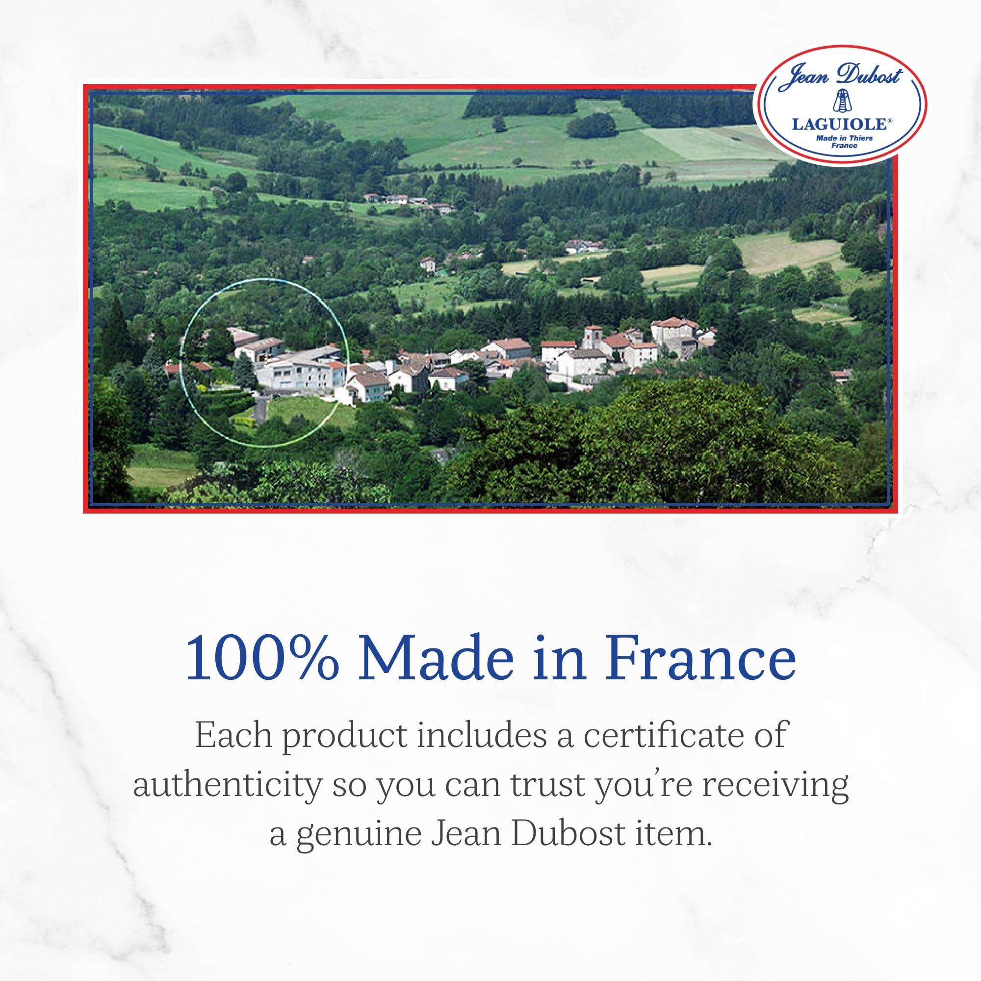 Jean Dubost Jean Dubost Laguiole 24-Piece Everyday Flatware Set, Ivory Handles - Rust-Resistant Stainless Steel - Includes Wooden Tray - Made in France