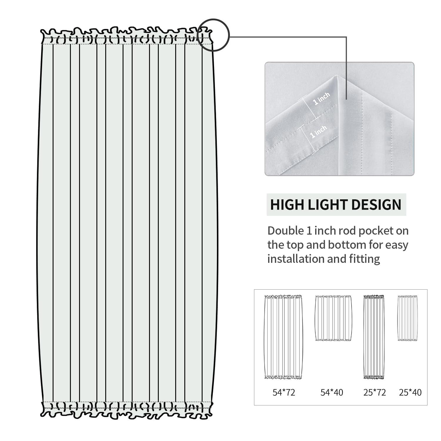 DWCN DWCN French Door Curtains Rod Pocket Thermal Blackout Curtain for Doors with Glass Window, Kitchen and Patio Doors for Privacy, 12 X 72 Inches Long, 1 Curtain Panel with Tieback, Greyish White