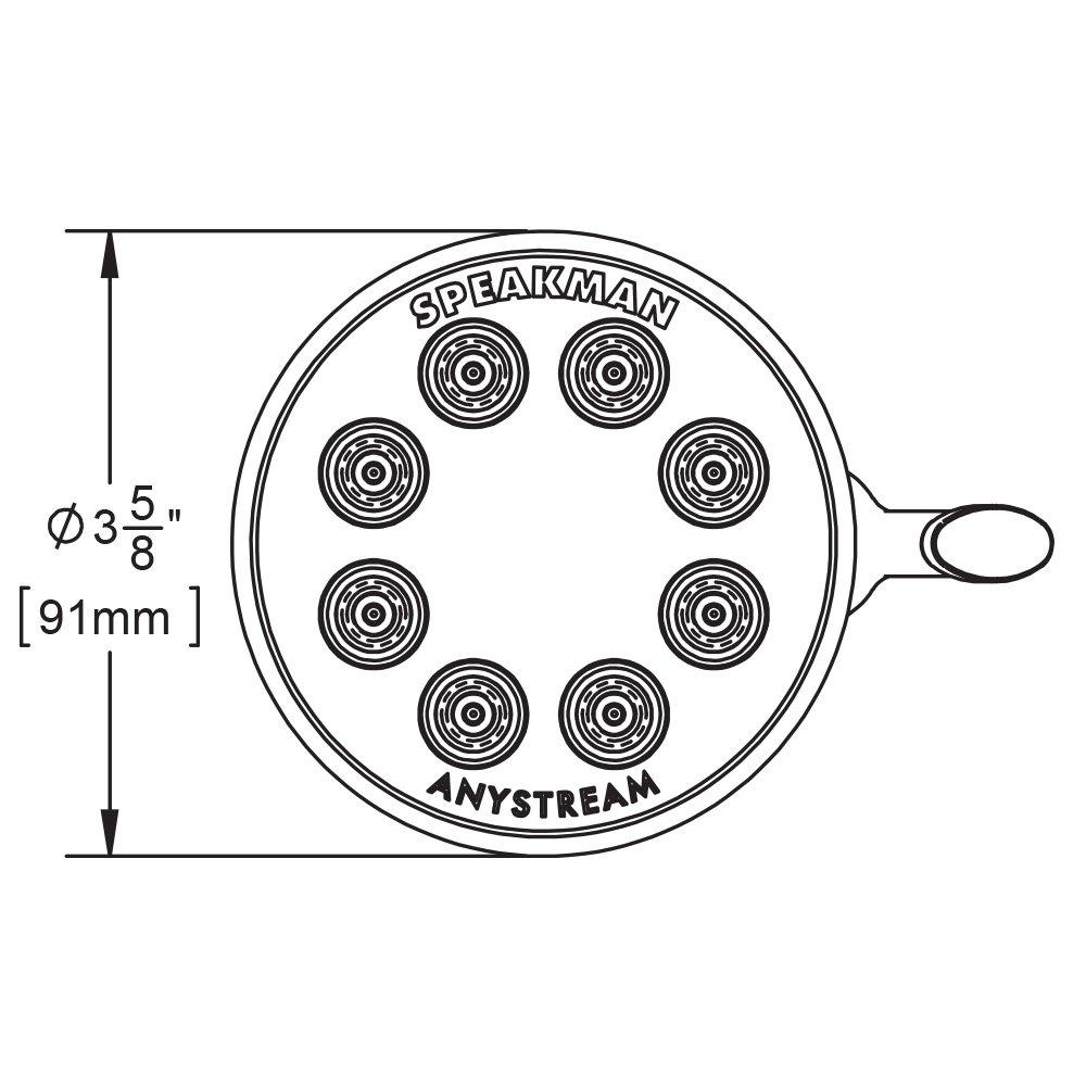 Speakman Speakman S-2251-PN Signature Icon Anystream High Pressure Adjustable Solid Brass Shower Head, Polished Nickel