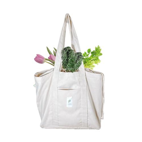 MEE AE MEEAE - Sustainable Drawstring Canvas Bag, Durable XL Tote, Reusable 14oz Bag