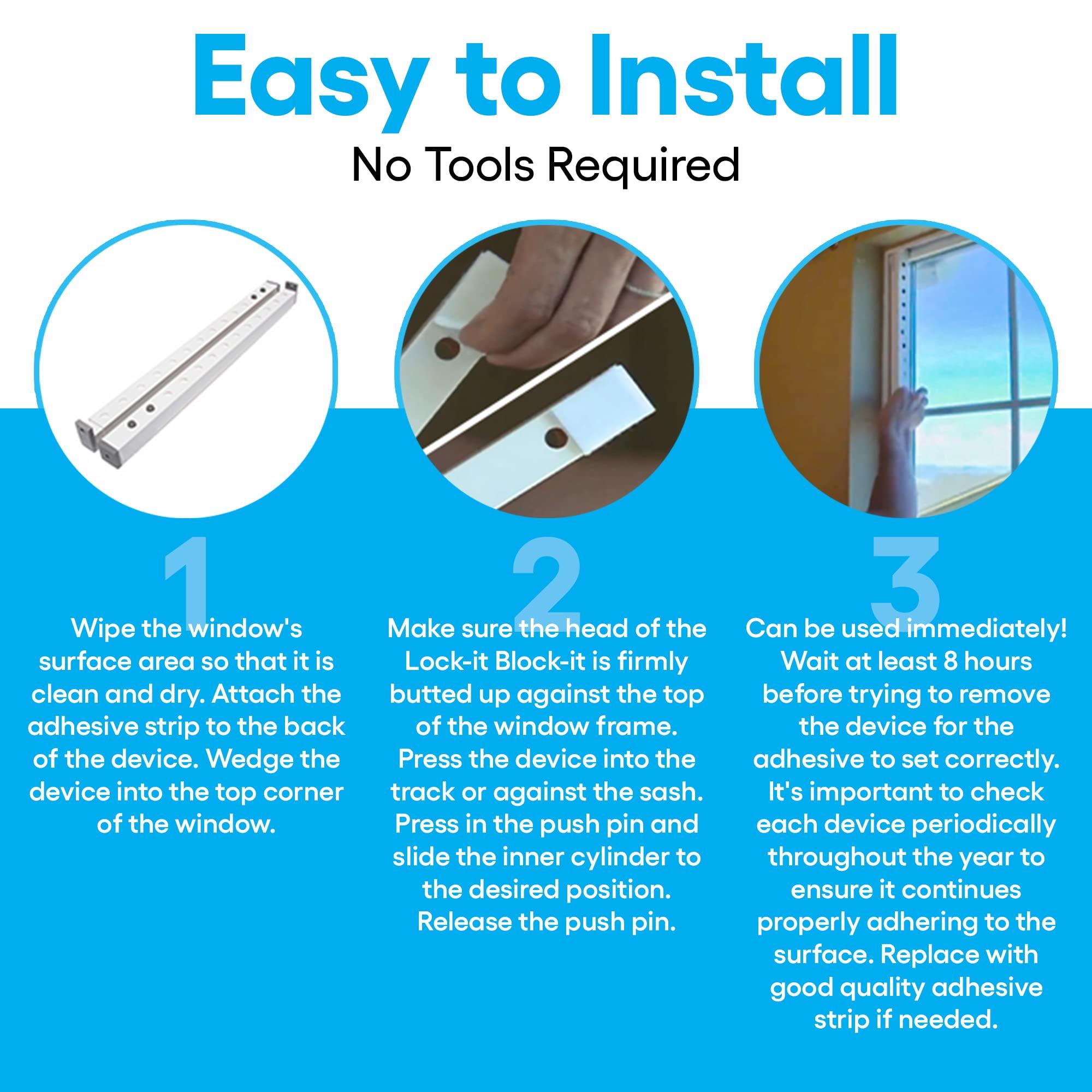 The Lock-It Block-It The Lock-it Block-it Extra Long (1 Device) Home Security Adjustable Window Security Bars/Window Lock Bar, Security Bar for Sliding Glass Door, Child Safety Lock & Sliding Patio Door Security Bar