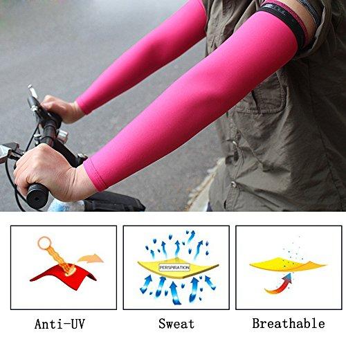 xsby xsby Arm Skin Protectors, Protective Arm Sleeves, For Sensitive Skin, Help Protect From Tears & Bruising 2 Pair Rose Red L