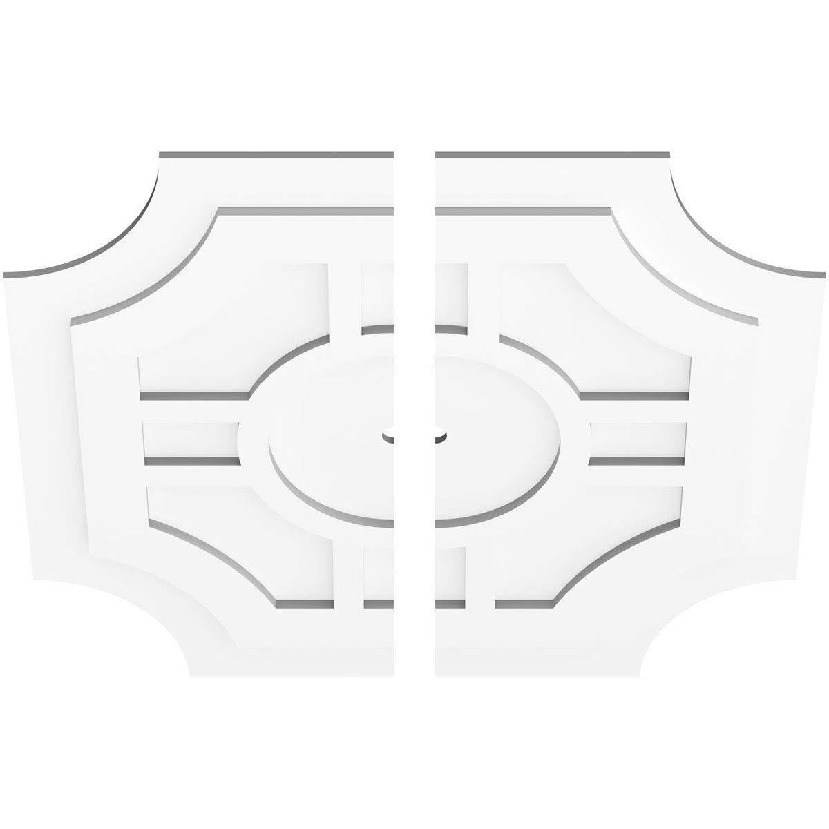 Ekena Millwork Ekena Millwork CMP32HS2-01000 Haus Architectural Grade PVC Contemporary, Two Piece Urethane Ceiling Medallions 32\"OD x 1\"ID x 10 1/2\"C x 1\"P