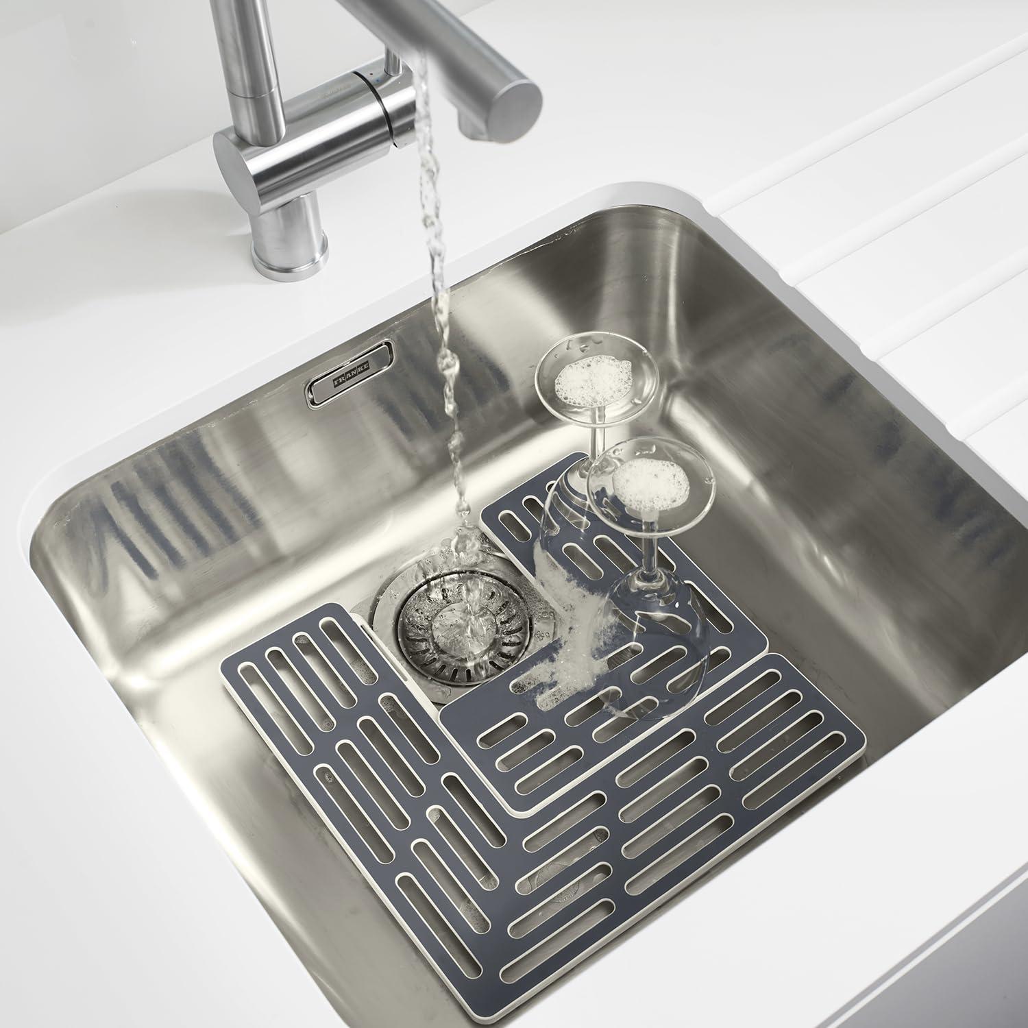 Joseph Joseph Joseph Joseph SinkSaver Adjustable Sink Protector Mat, Non-Slip, Gray