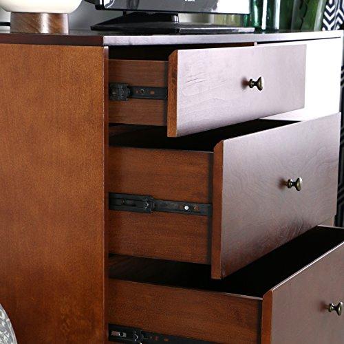 Walker Edison Walker Edison Mid Century Modern Wood TV Stand for TV's up to 56" Storage Flat Screen Universal TV Console Living Room Shelves Entertainment Center, 52 Inch, Walnut
