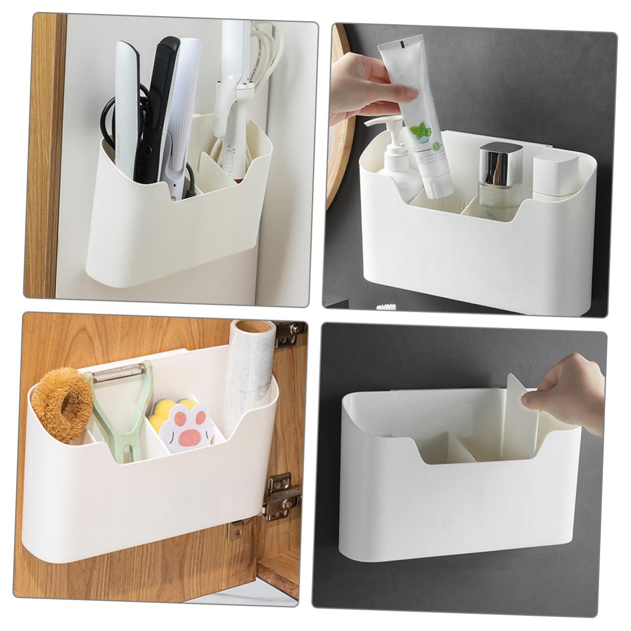VOSAREA VOSAREA Bathroom Convenience Wall Storage Box White Large Organizer Box for Toothpaste Toothbrush Makeup Brush