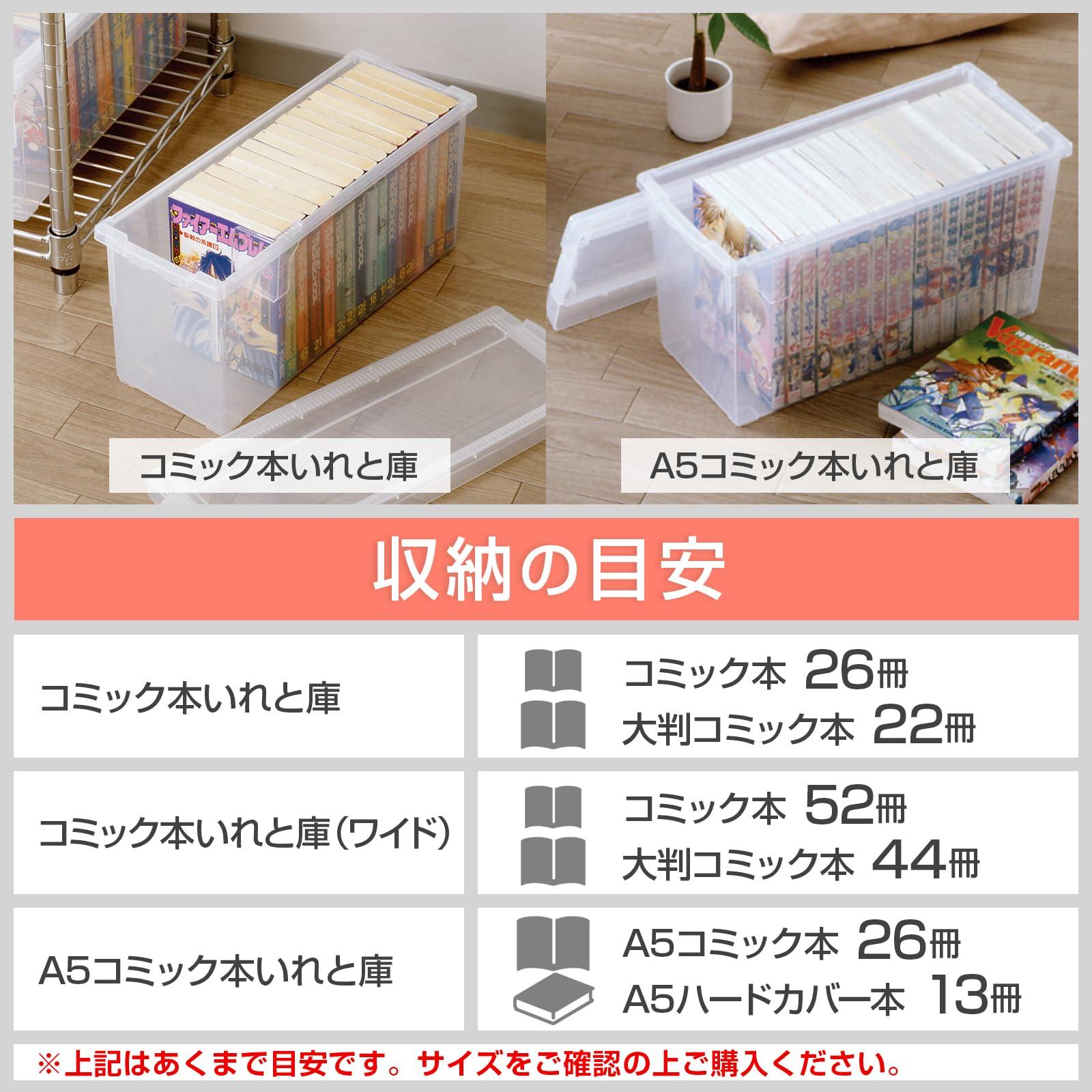 (Tenma) Tenma Storage Case for Keeping Your Favorite Manga Clean, Made in Japan, Large Capacity, Storage Box That Protects Against Dust and Dirt, Lid Type, Clear Case for Easy Understanding Contents at a