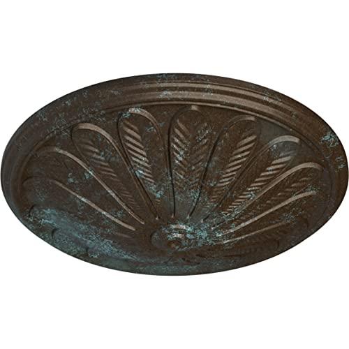 Ekena Millwork Ekena Millwork CM25BRBBS Brontes Ceiling Medallion, 25 1/2\"OD x 5 1/2\"P (Fits Canopies up to 3 5/8\"), Hand-Painted Bronze Blue Patina