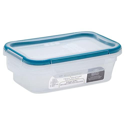 Snapware Snapware Total Solution 3-Cup Plastic Food Storage Container with Lid, 3-Cup Rectangular Meal Prep Container, Non-Toxic, BPA-Free Lid with 4 Locking Tabs, Microwave, Dishwasher, and Freezer Safe
