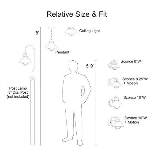 VAXCEL VAXCEL Indoor Outdoor Ceiling Light - Harwich Burnished Bronze and Clear Seeded Glass Semi Flush Mount Light Fixture, Farmhouse, Coastal, Nautical Decor, for Carport, Front Porch, Patio, Entryway