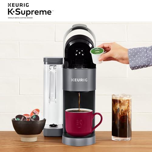 Keurig Keurig K-Supreme Single Serve K-Cup Pod Coffee Maker, MultiStream Technology, 4 Brew Sizes, 66oz Dual-Position Removable Reservoir, Gray