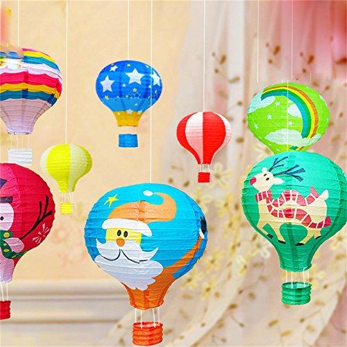 Kubert Kubert Party Hanging 12 inches Hot Air Balloon Paper Lanterns Christmas Accessories Birthday Party Wedding Decoration Rainbow Set Christmas Birthday Wedding Halloween Party Decoration