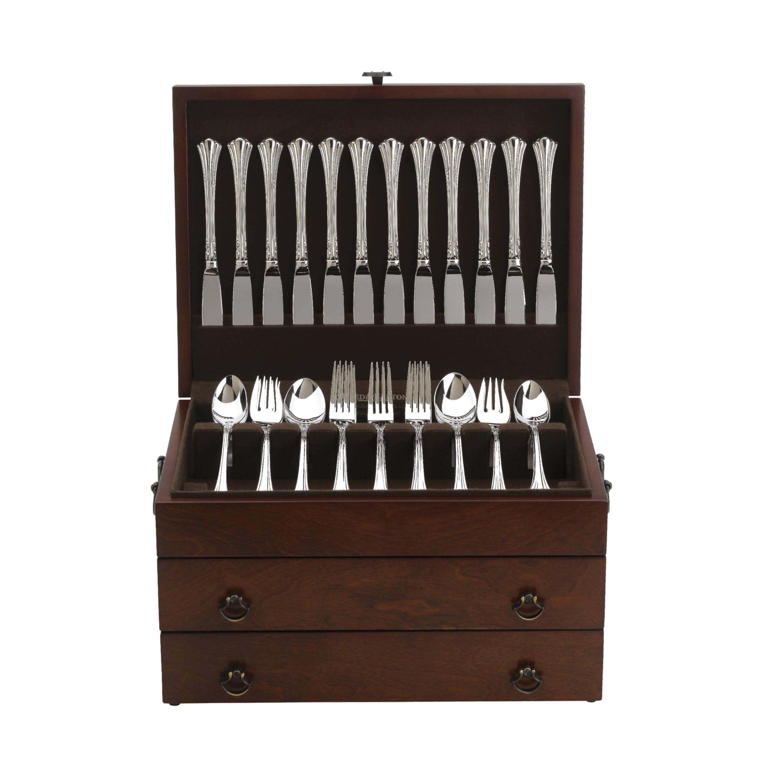 Reed & Barton Reed & Barton 43M Bristol Grande Mahogany Flatware Chest,Brown
