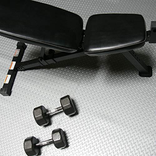 Rubber-Cal Rubber-Cal Diamond Plate Metallic PVC Flooring, Beige, 2.5mm x 4' x 5' (03-W266-BG-05)