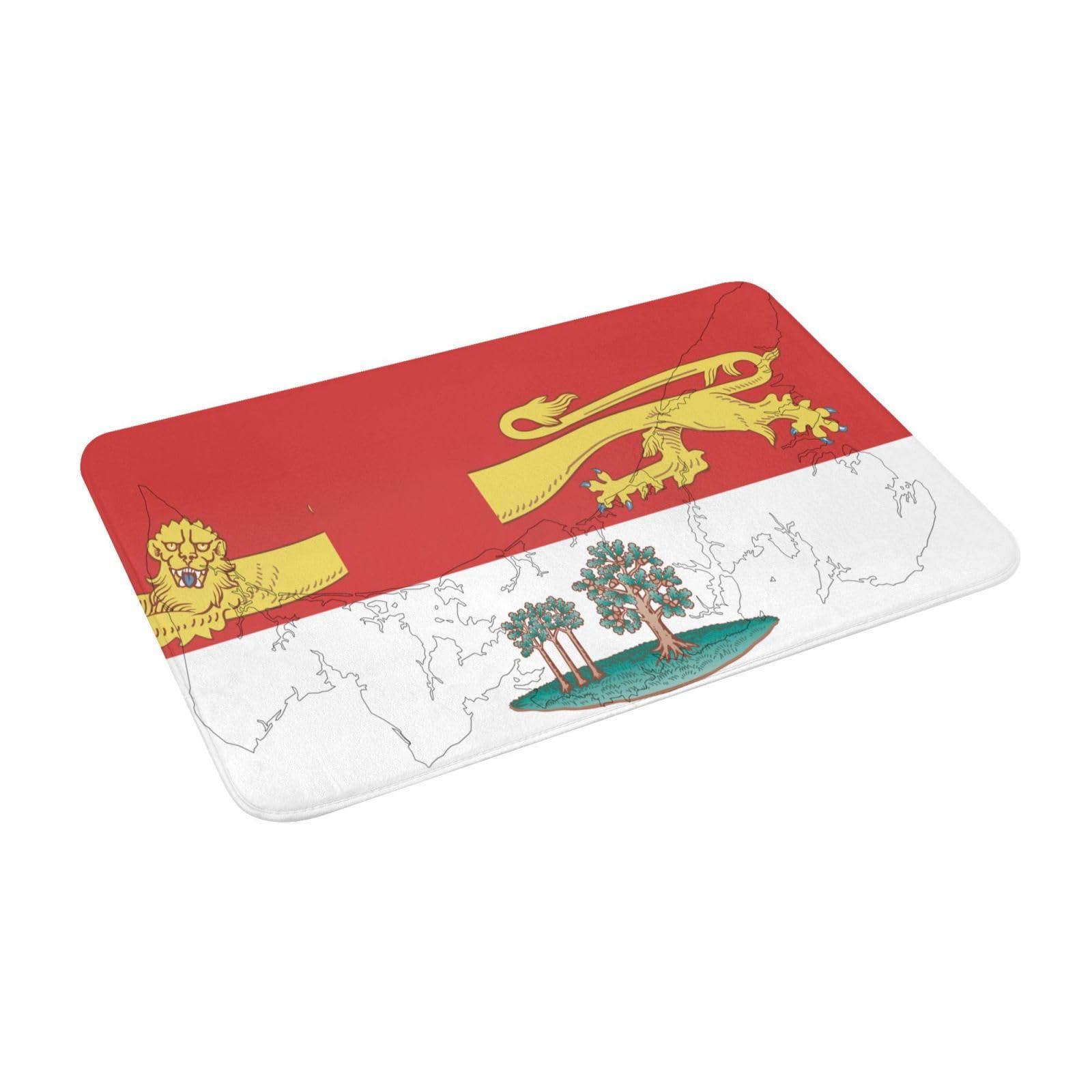 KOSPOGO KOSPOGO Flag Map of Prince Edward Island Bathroom Rugs Ultra Soft Non Slip Bath Mat Durable Kitchen Bedroom Rug 16x24 Inch Area Rug Door Mat