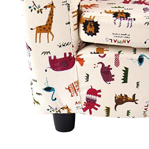 Emall Life Emall Life Kid’s Armchair Children’s Roundy Chair Cartoon Sofa Wooden Frame (Animals)