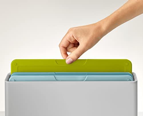 Joseph Joseph Joseph Joseph Duo 3-Piece Colour Coded Chopping Board Set with Slimline case for organised Storage, Opal