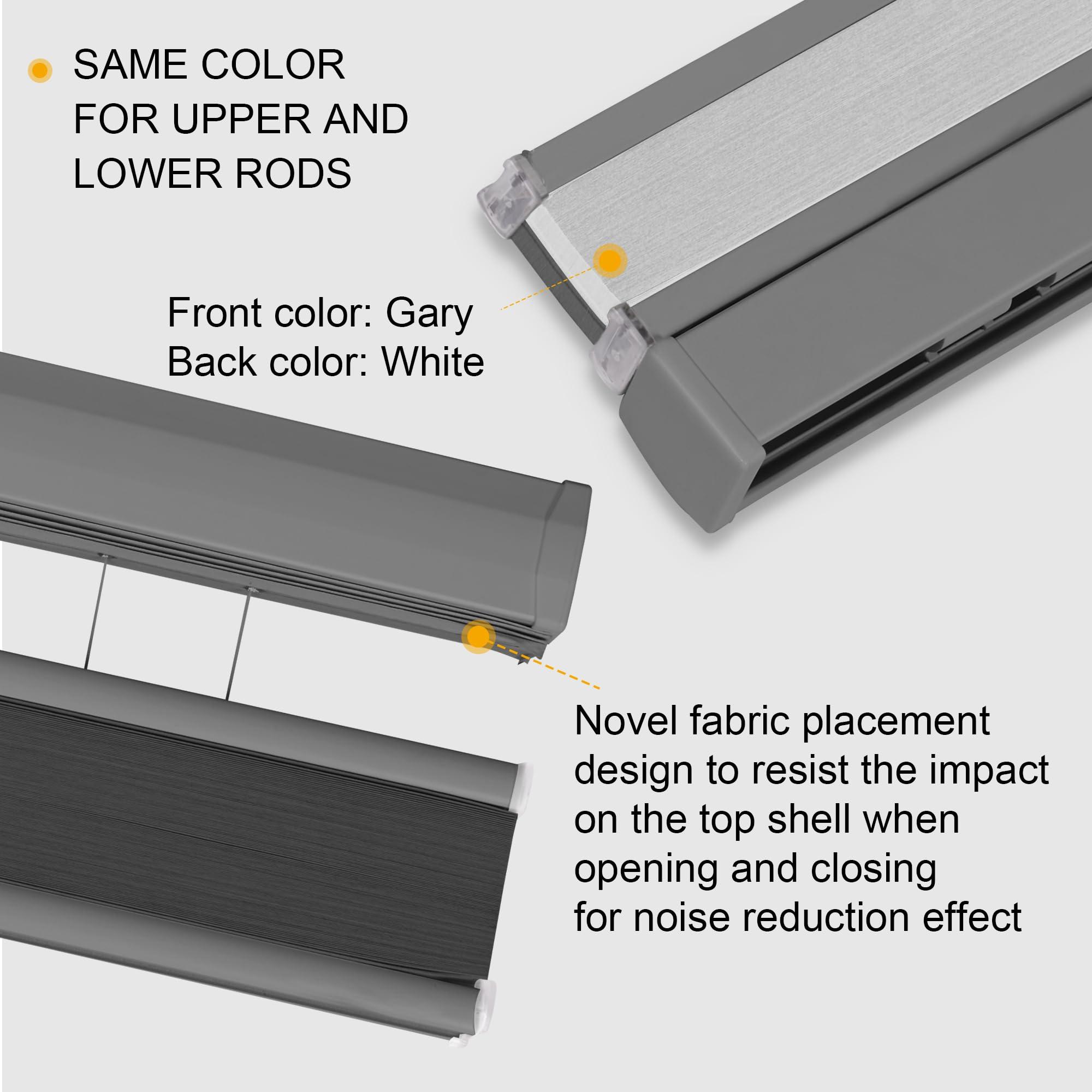 Sulugood Sulugood Top Down Bottom Up Cellular Shades Honeycomb Blinds Easy Install Blackout Cellular Blinds for Window.Gray.17 W x 36" H