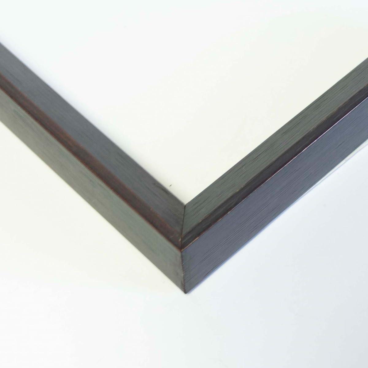 CustomPictureFrames.com 22x16 Frame Black & Bronze Solid Wood Picture Frame Width 0.75 Inches | Interior Frame Depth 0.75 Inches | Zoya Contemporary Photo Frame Complete with UV Acrylic, Foam Board Backing & Hanging Hardware