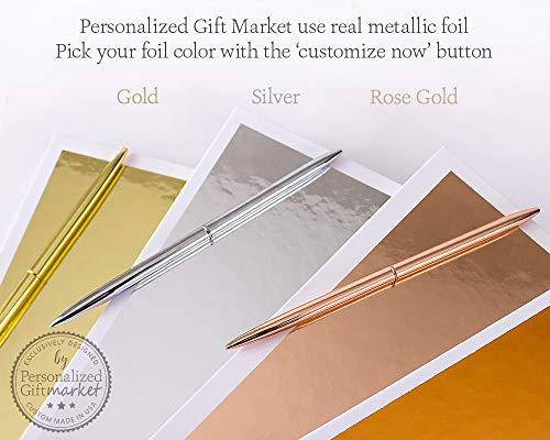 Personalized Gift Market Personalized Wedding Guest Book for Wedding Couple, Alternative Custom Guest Book for Wedding, White Book with Gold Foil - Hardcover (12x12 inches)