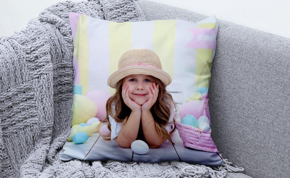 CanvasChamp Custom Photo Pillow Case for Couple Set of 1 - Personalized Photo Pillow with Optional Filler - Customized Couple Gifts for Anniversary, Valentines, Birthday (Pure Polyester, 24\" x 24\")