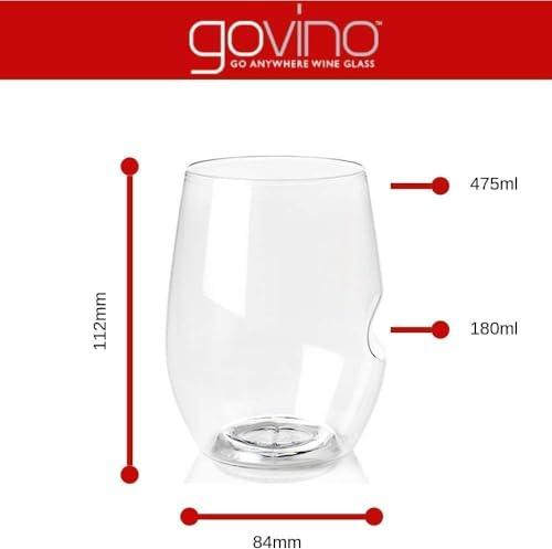 Govino govino Go Anywhere Wine Glasses | Dishwasher Safe, Flexible, Shatterproof, and Recyclable | 16 oz. Each | Set of 4.