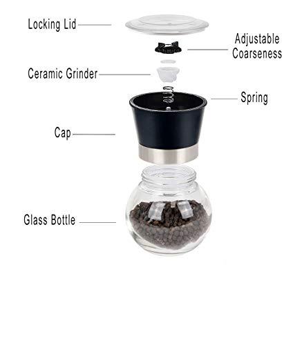 Cuisinox Cuisinox Premium Salt and Pepper Mill and Spice Grinder with Ceramic Mechanism, 4" x 5", Black