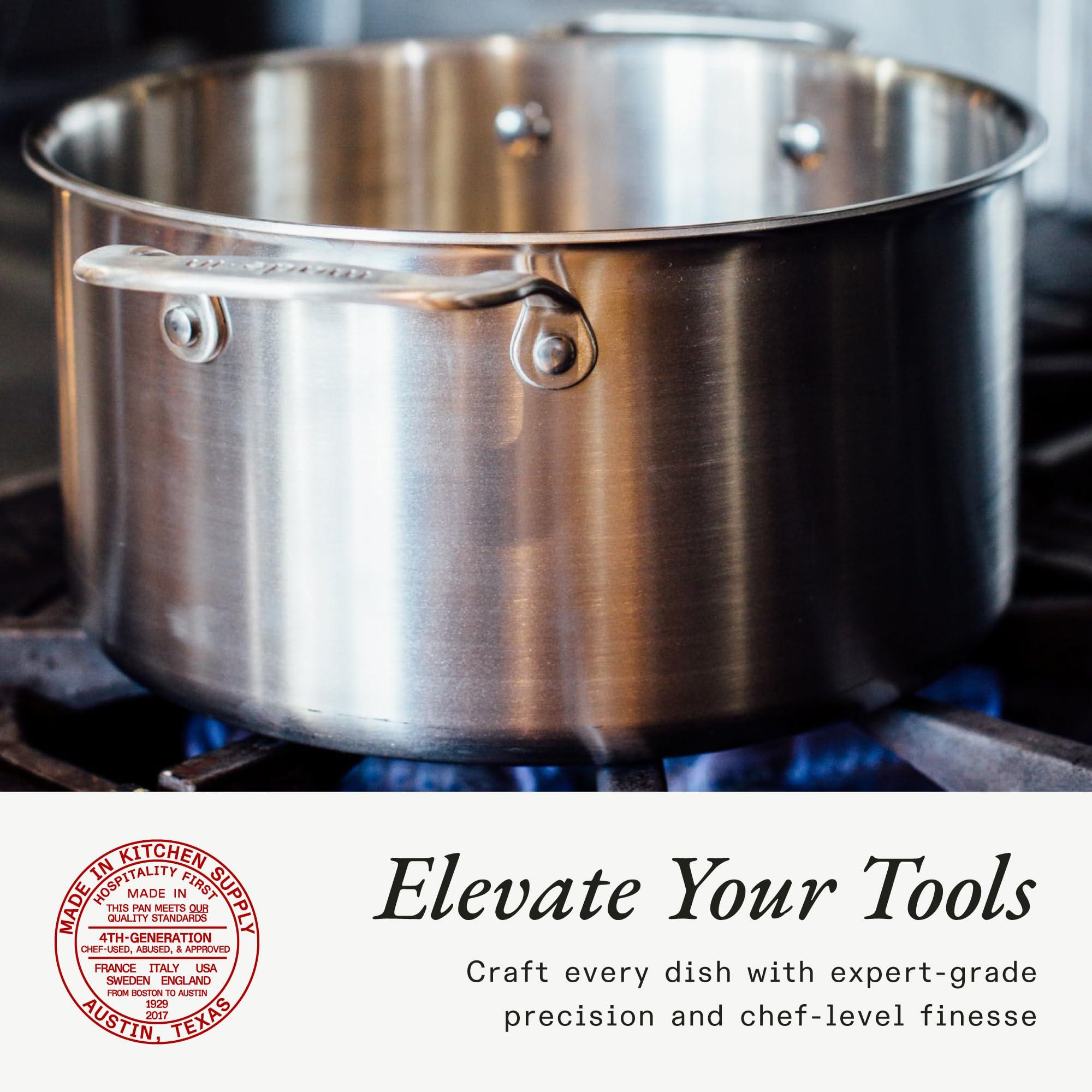 Made In Made In Cookware - 12 Quart Stainless Steel Stock Pot With Lid - 5 Ply Stainless Clad - Professional Cookware - Crafted in Italy - Induction Compatible