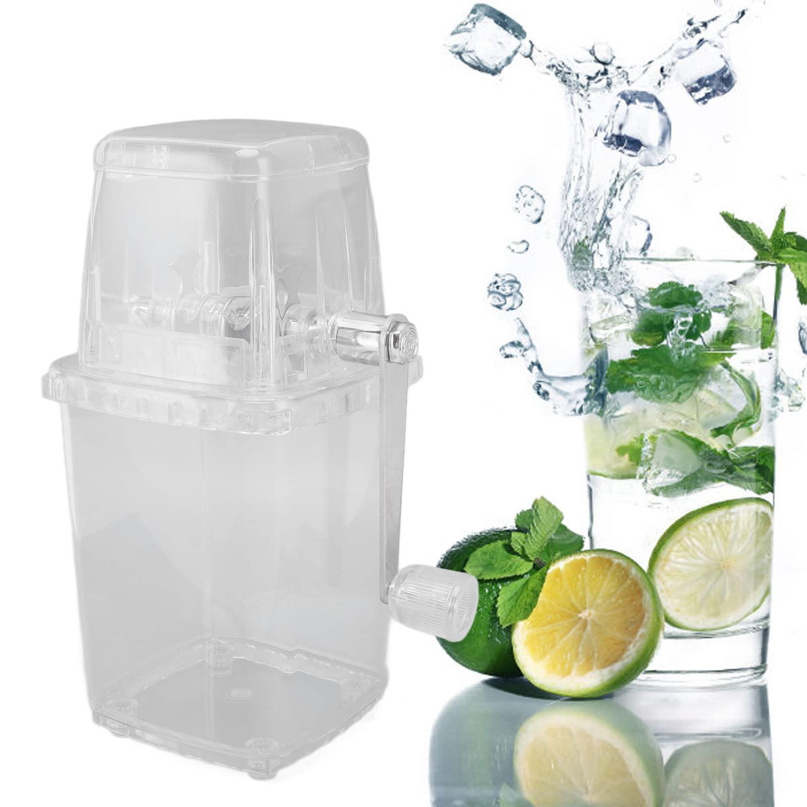 flexman FLEXMAN Manual Ice Crusher, Portable Shaver Hand Crank Speed Shaved Ice Snow Cone Machine for Snow Cones, Slush, Margaritas, Fun Drinks (Transparent)