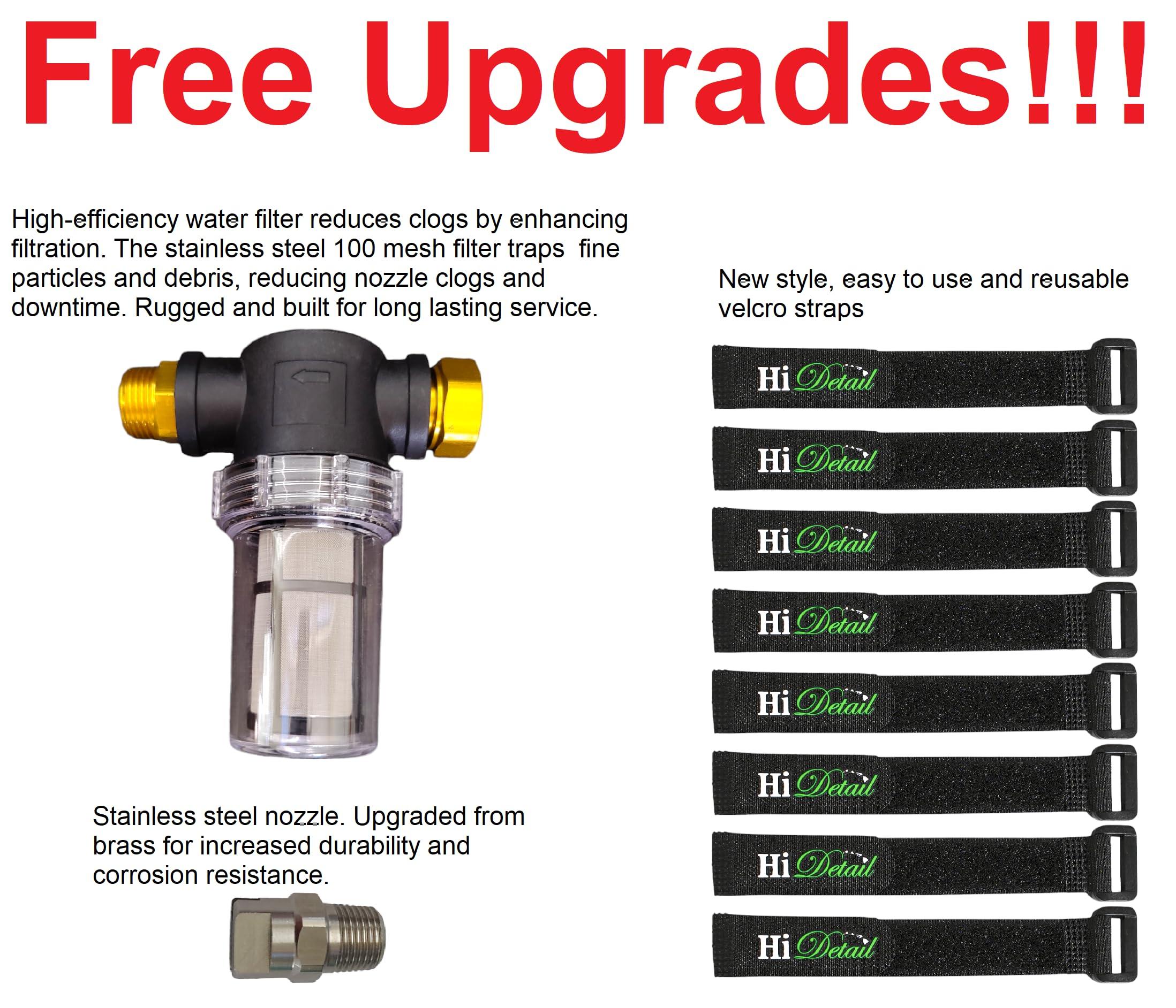 HiDetail HiDetail Shop Vac Extractor Kit with Wand and Hose, Adapter Converts Vacuum to carpet & upholstery Extractor for auto detailing & home, large, silver/black, HIDV2