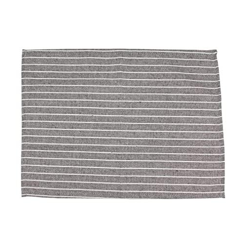 INFEI INFEI Brown Striped Linen Cotton Dinner Cloth Napkins - Set of 12 (40 x 30 cm) - for Events & Home Use (Brown)