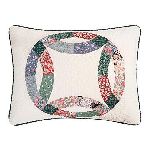 C&F Home C&F Home Heritage Double Wedding Ring Luxury Vintage Patchwork Twin Sham 2 Piece Machine Washable Quilt 100% Cotton Lightweight Reversible Bedspread Coverlet Set Twin 2 Piece Set White