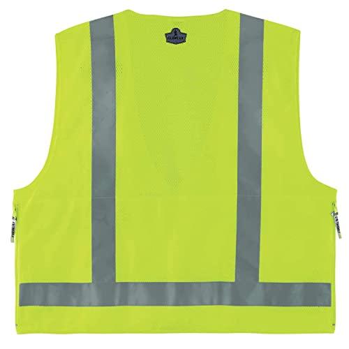 Ergodyne Ergodyne - 21429 GloWear 8250Z ANSI Lime Surveyors Reflective Safety Vest with Back Pocket, 4XL/5XL