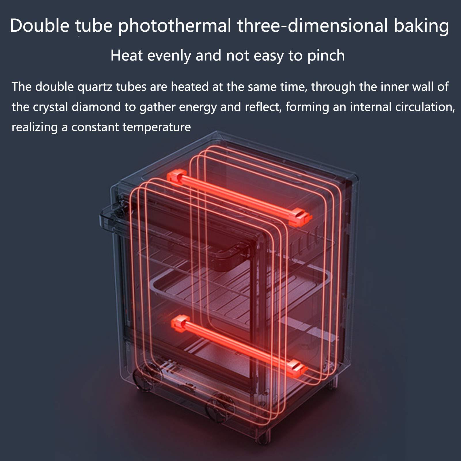 NEWCES Electric Oven 12L Vertical Multi-Function Household Mini Oven Toaster Mirror Glass Insulation Explosion-Proof for Baking Cake Pizza