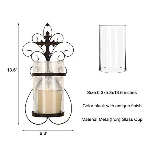 FrameArmy FrameArmy Cast Iron Vertical Wall Hanging Accents Candle Holder Sconce (Set of 2) (SD005)