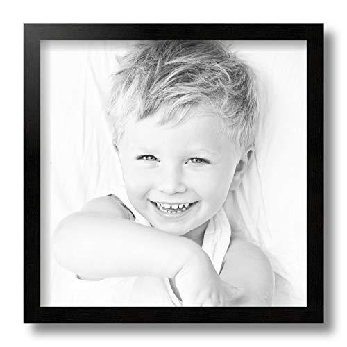ArtToFrames ArtToFrames 12x12 Inch Black Picture Frame, This .75" Custom Wood Poster Frame is Black on Red Oak, for Your Art or Photos - Comes with Regular Glass, WOM0066-1343-YBLK-12x12