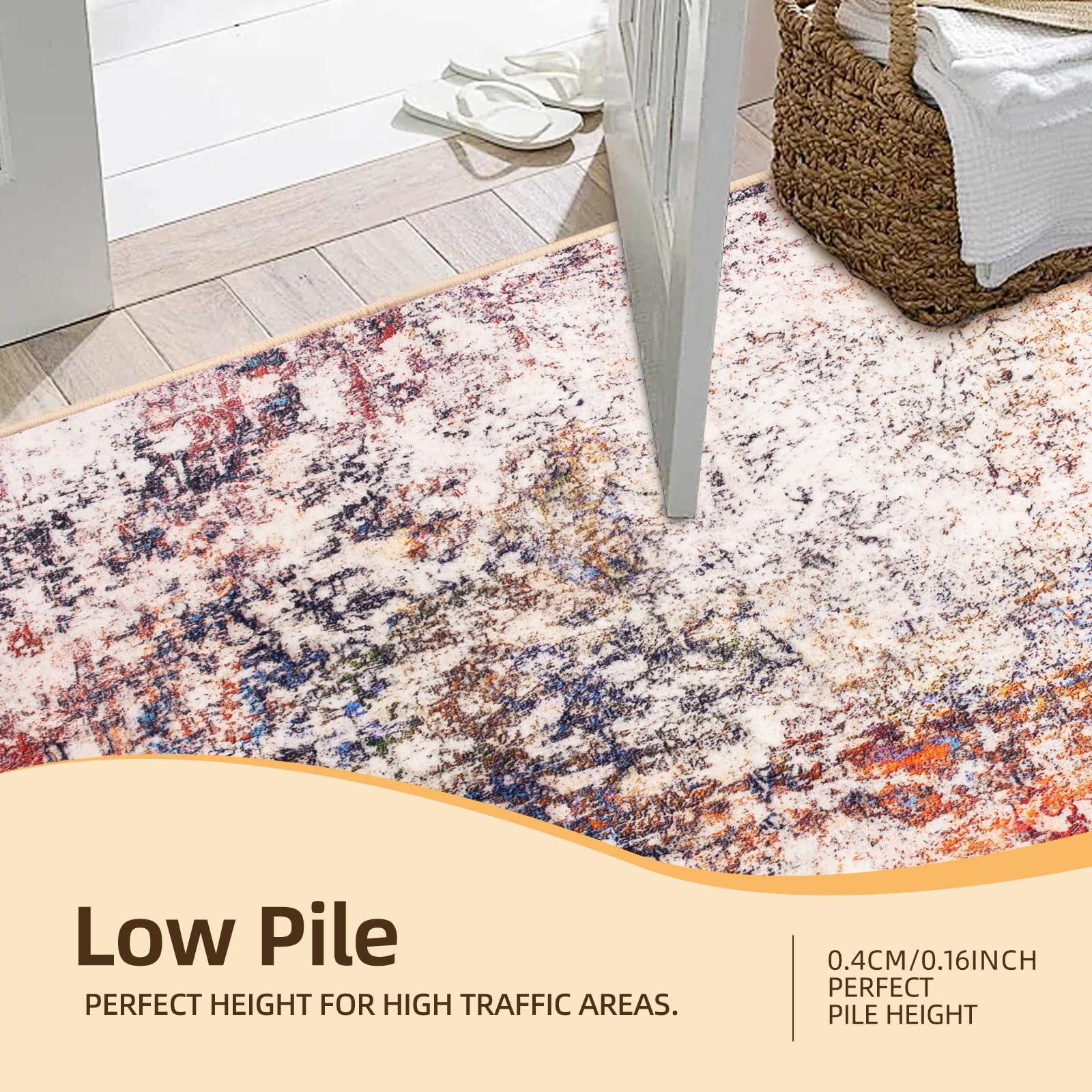 DELISEPT DELISEPT Modern Abstract Runner Rug, 2x8 Washable Hallway Runner Rug Non Skid Soft Kitchen Runner Rugs for Entryway Laundry Room Living