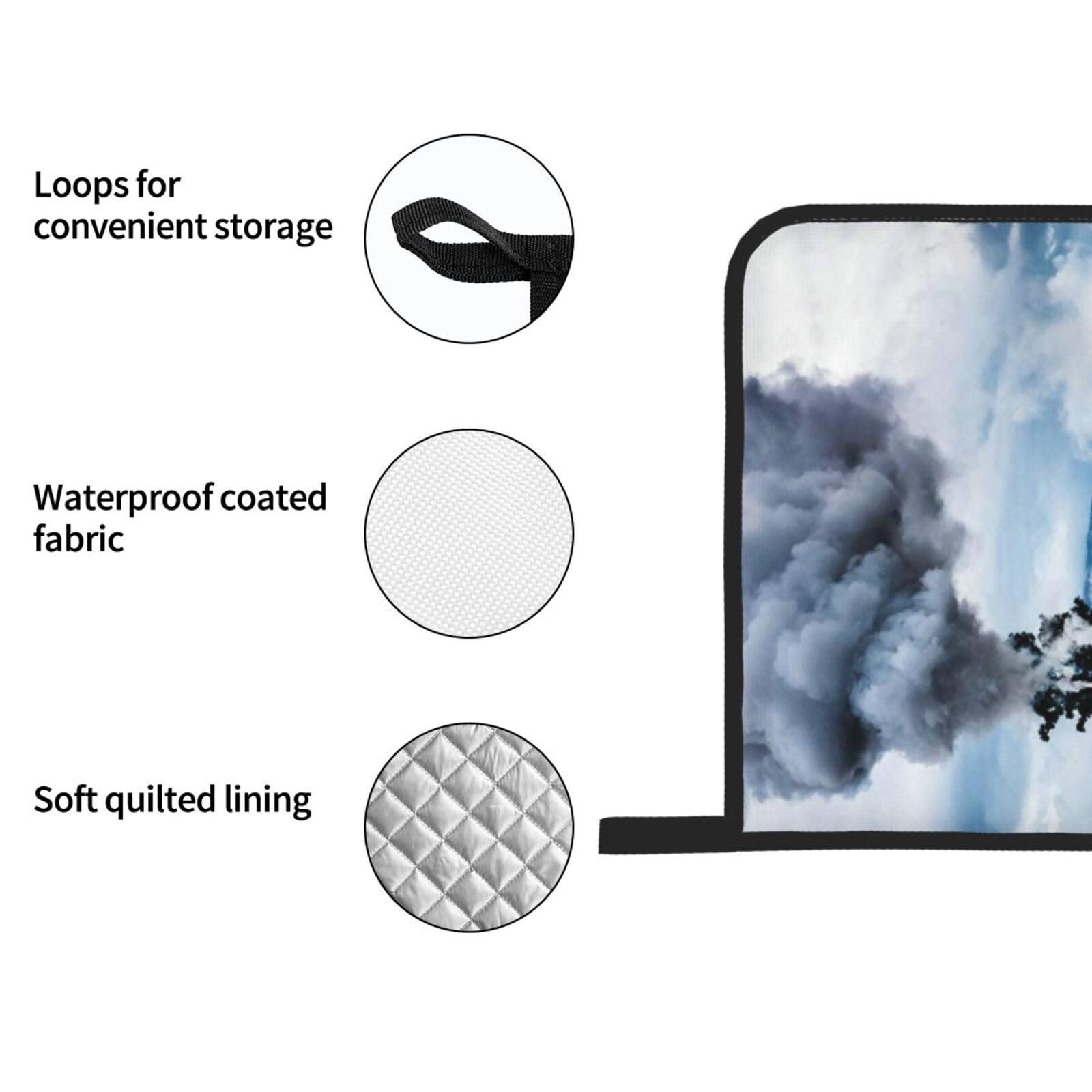 Ncpkcb Ncpkcb Cool Steam Train Oven Mitts and Pot Holders 4pcs Set Durable Kitchen Hot Pads with Oven Gloves for Baking Cooking Grilling, Fashion