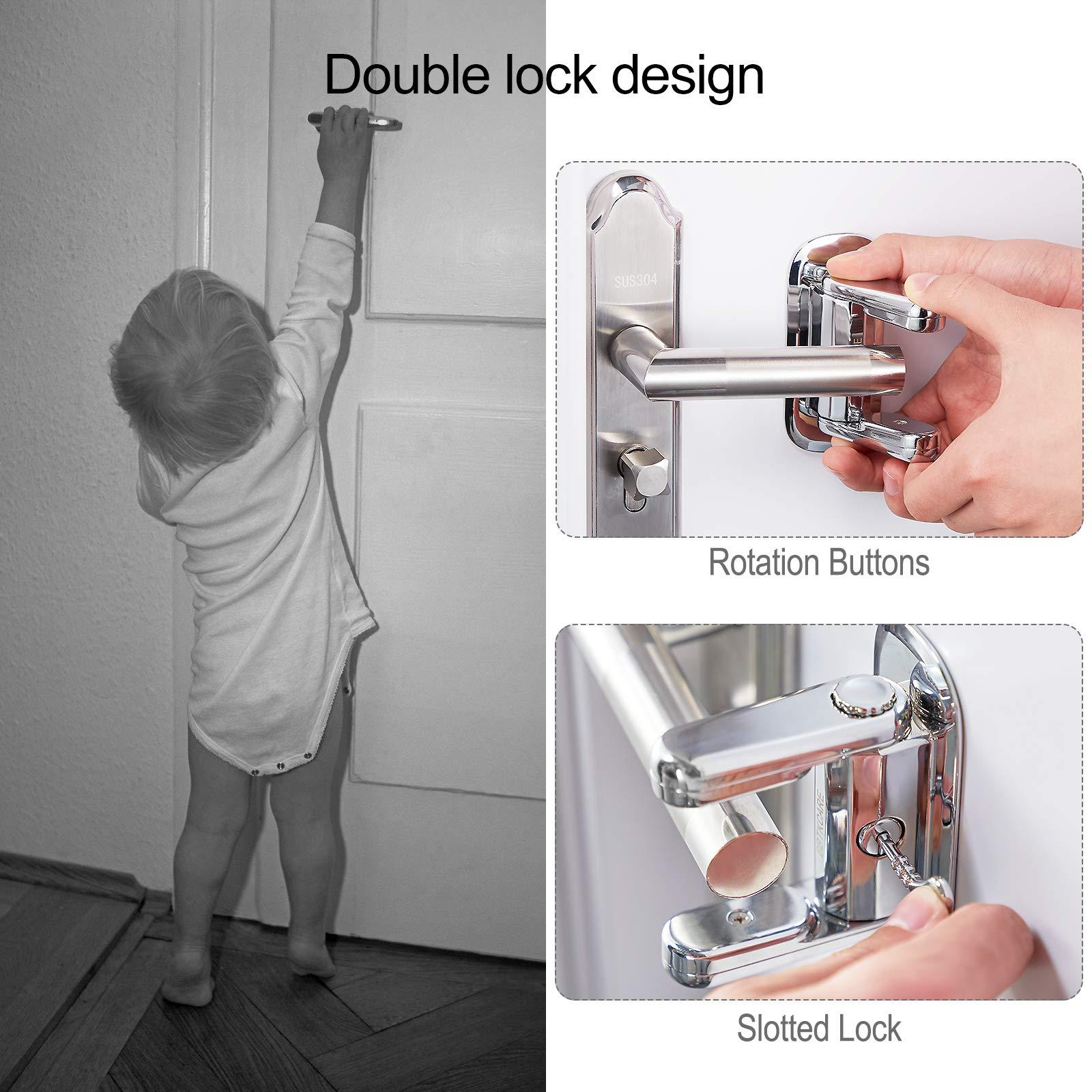 BBTKCARE BBTKCARE Door Lever Lock | Easy DIY InstallationWidely Compatible with Standard Door Handles 2 Pack